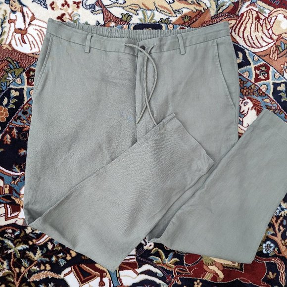 Linen Elastic Drawstring Waist Chino Pants (Purchased in the Netherlands🇳🇱) - Picture 1 of 9